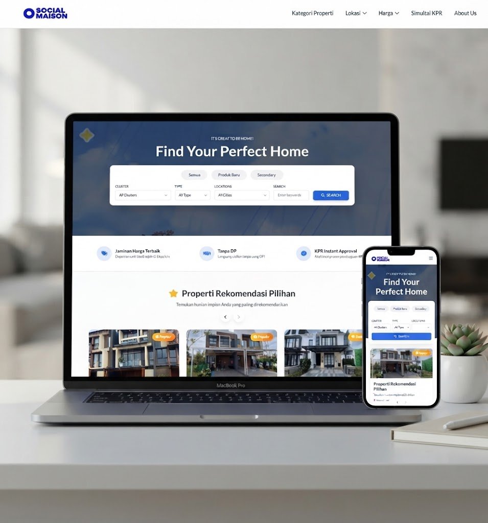 Preview website Social Maison — Platform Pencarian Properti
